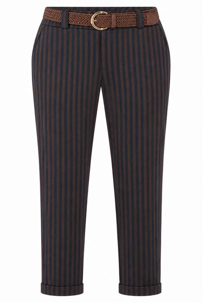 Pantalón rayas con cinturón