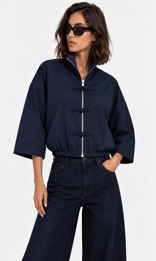 Chaqueta con cierres orientales