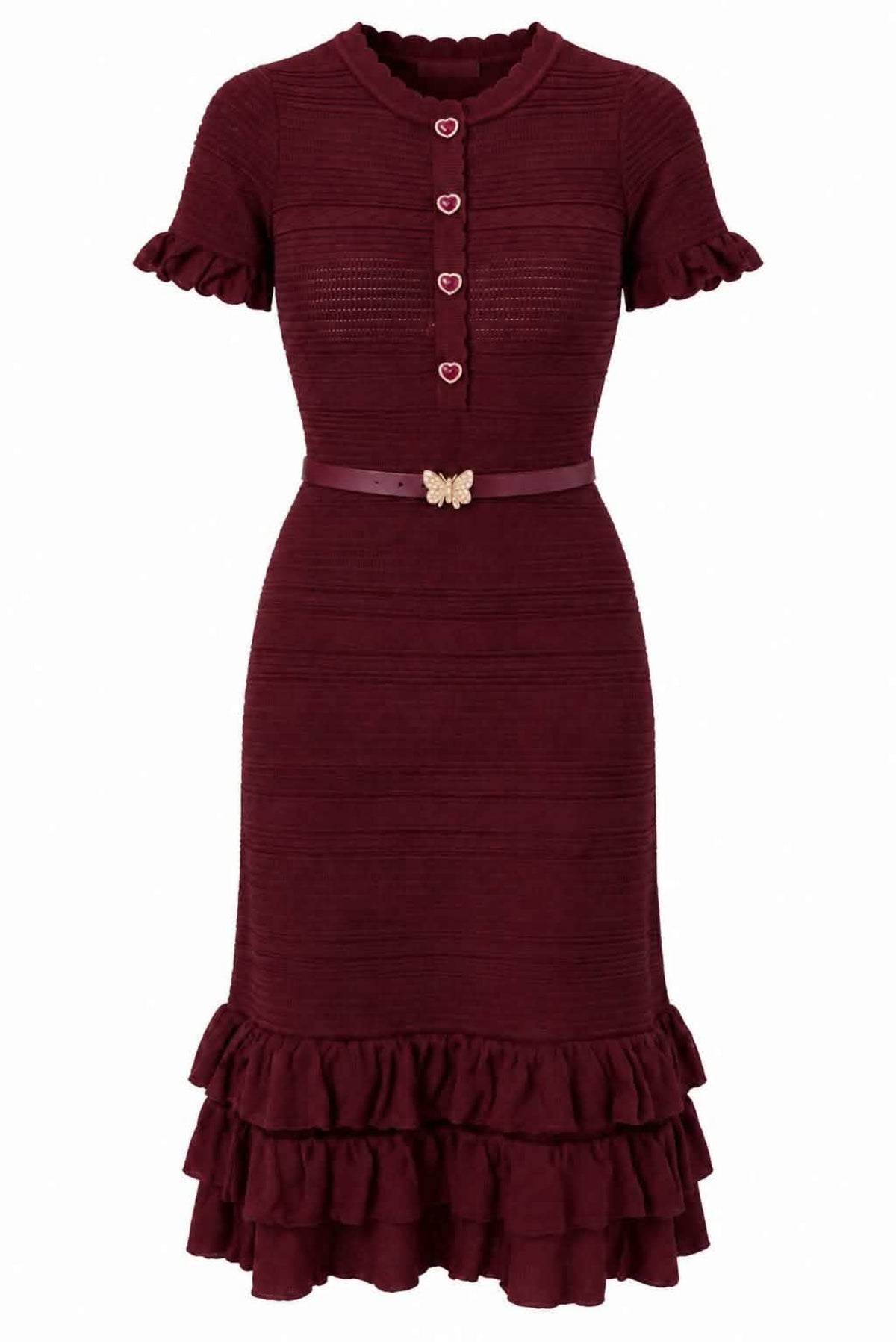 Vestido punto con cinturón