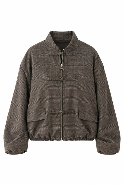 Chaqueta cuadros detalles oriental