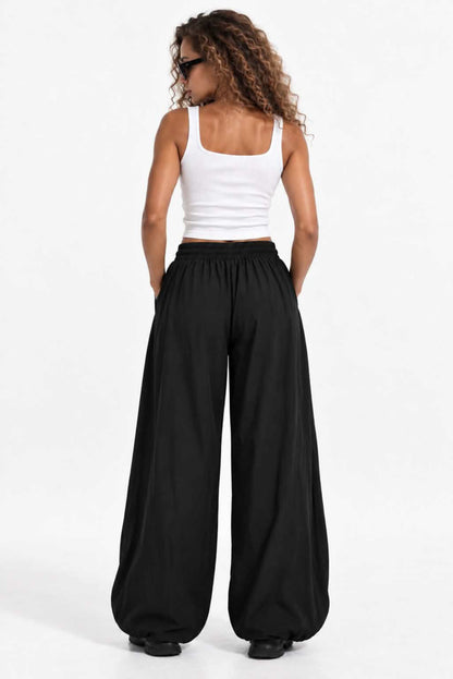 Pantalón bombacho fluido