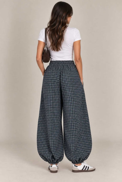 Pantalón bombacho cuadros