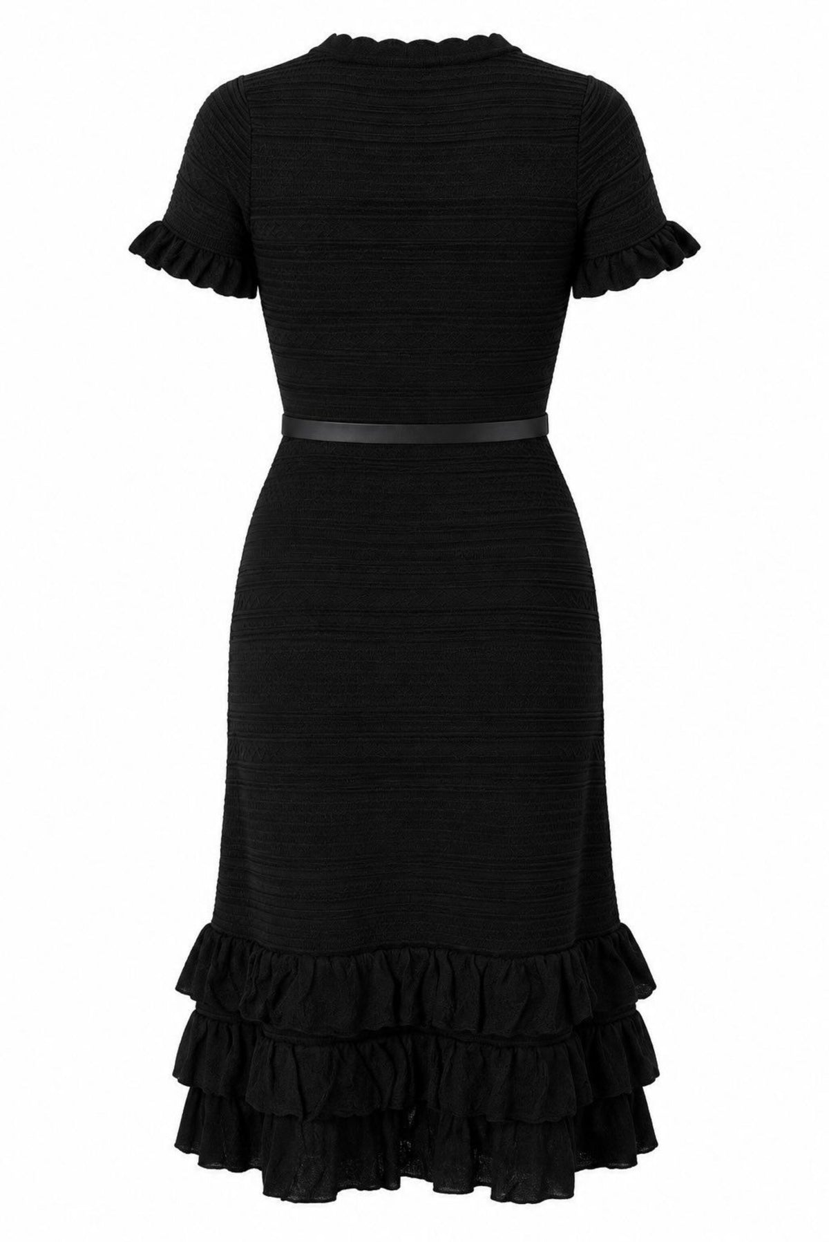 Vestido punto con cinturón