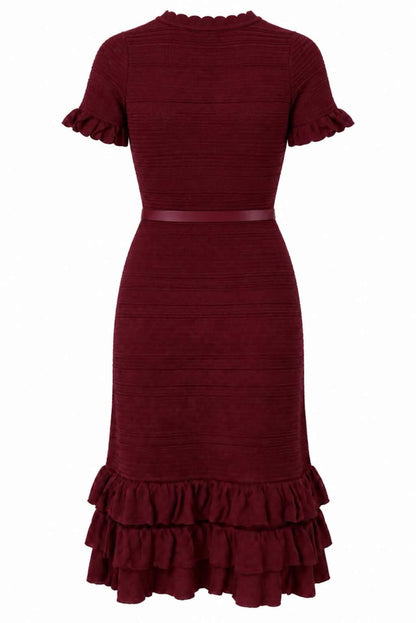 Vestido punto con cinturón
