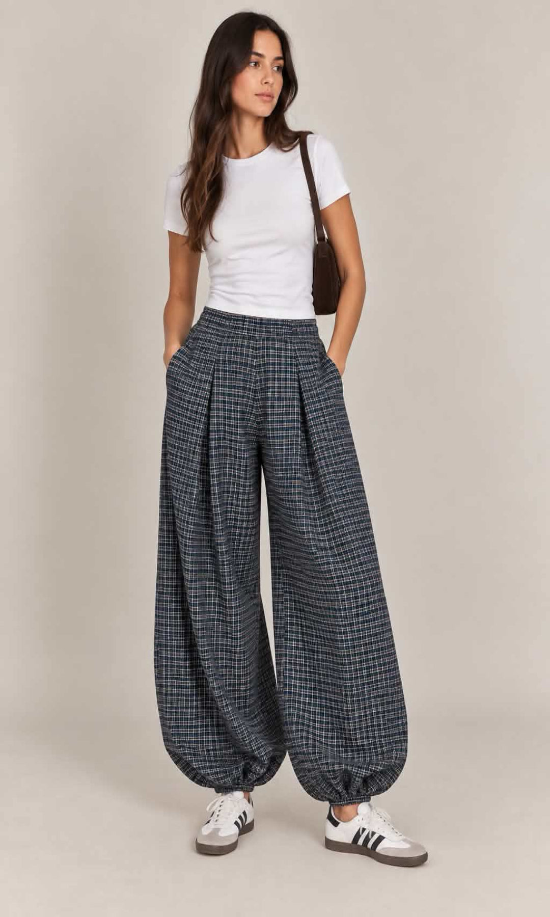 Pantalón bombacho cuadros