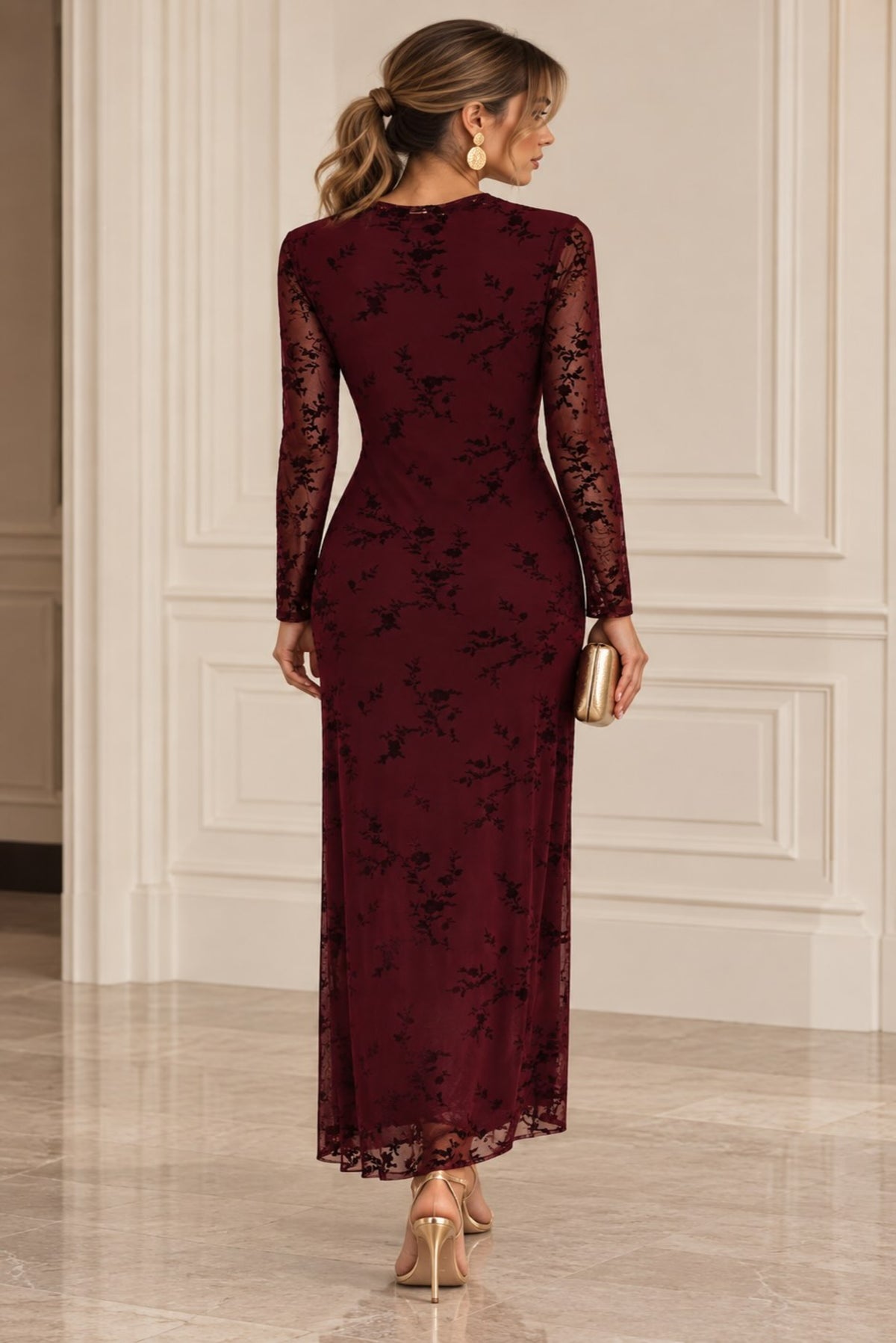 Vestido tul  estampado floral