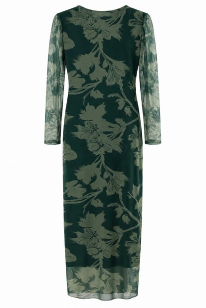 Vestido midi drapeado estampado