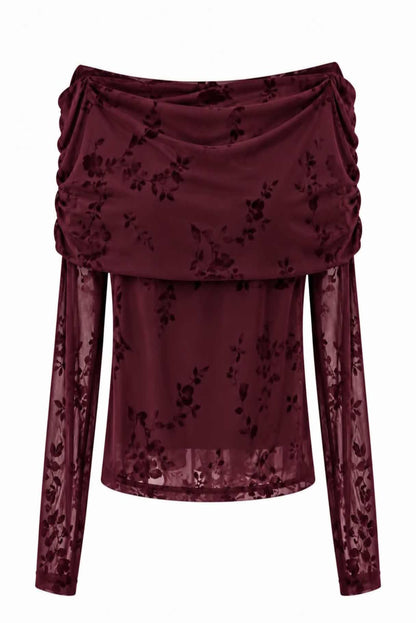 Conjunto semitransparente estampado floral