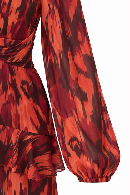 Vestido estampado volantes