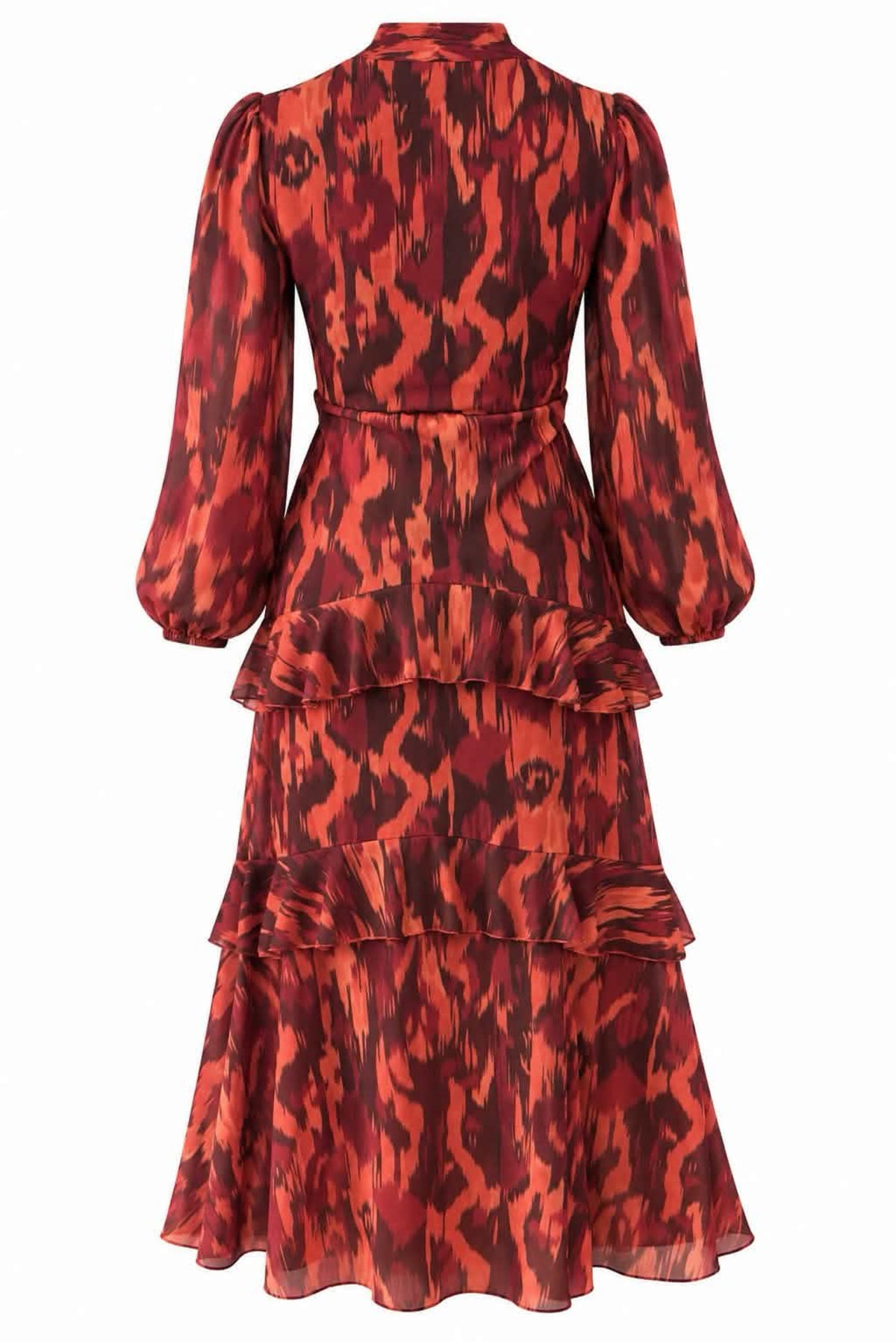 Vestido estampado volantes