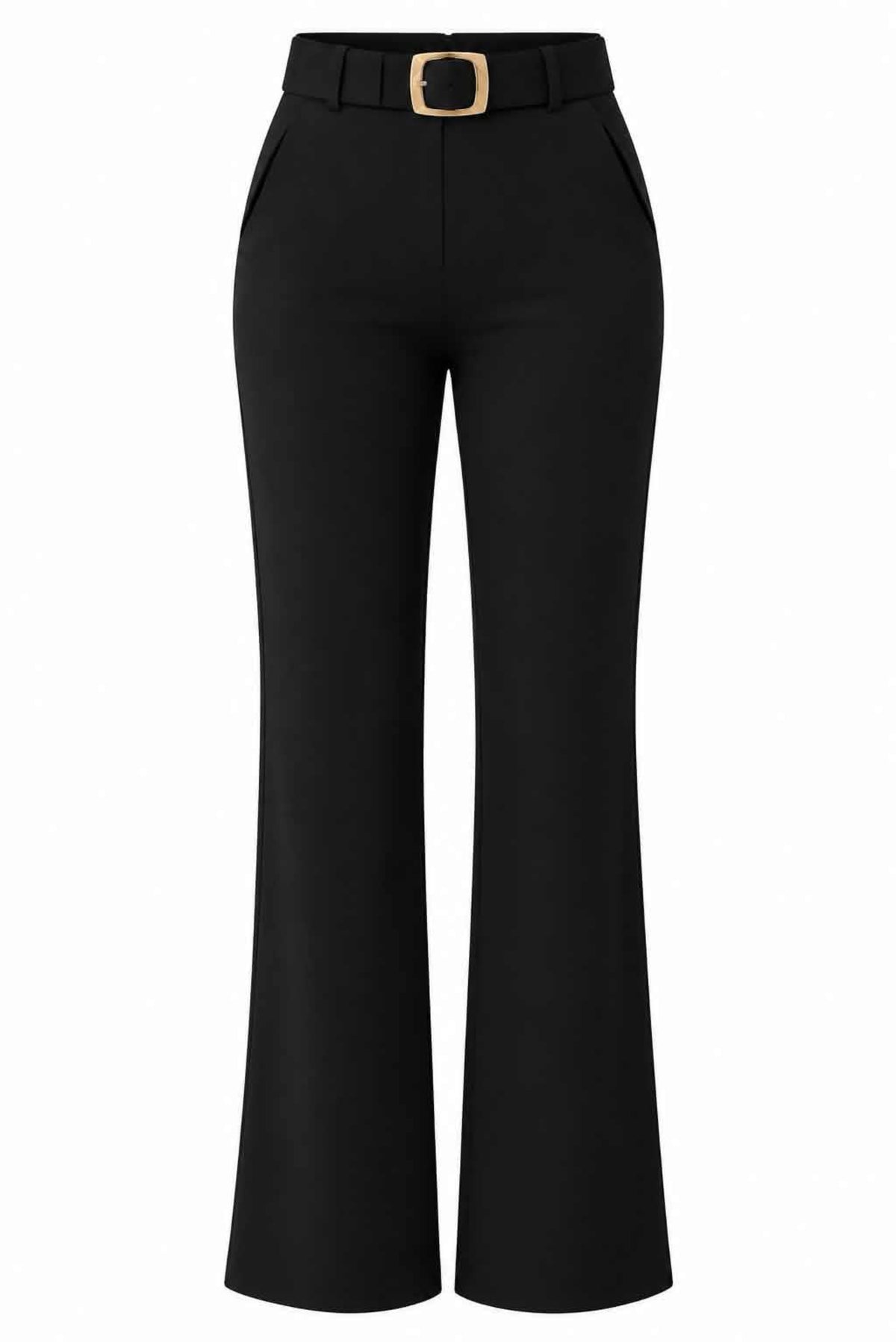Pantalón flare con cinturón