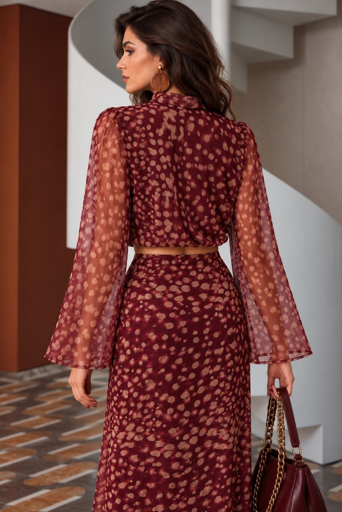 Top estampado semitransparente