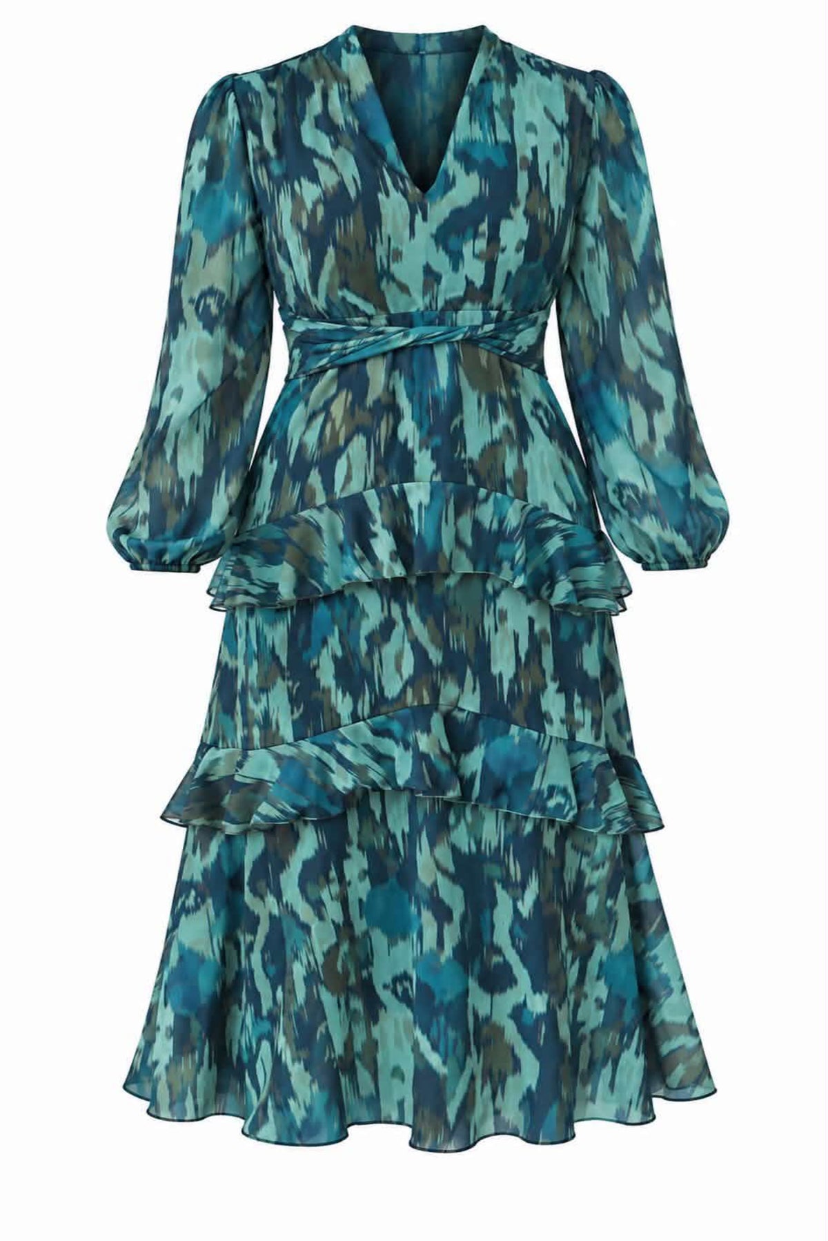 Vestido estampado volantes