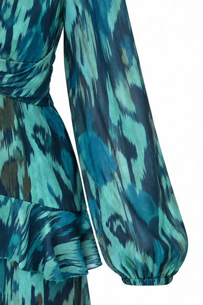 Vestido estampado volantes