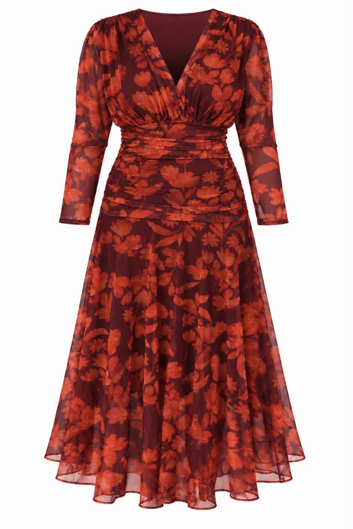 Vestido midi estampado floral