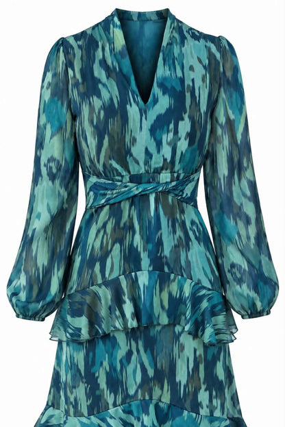 Vestido estampado volantes