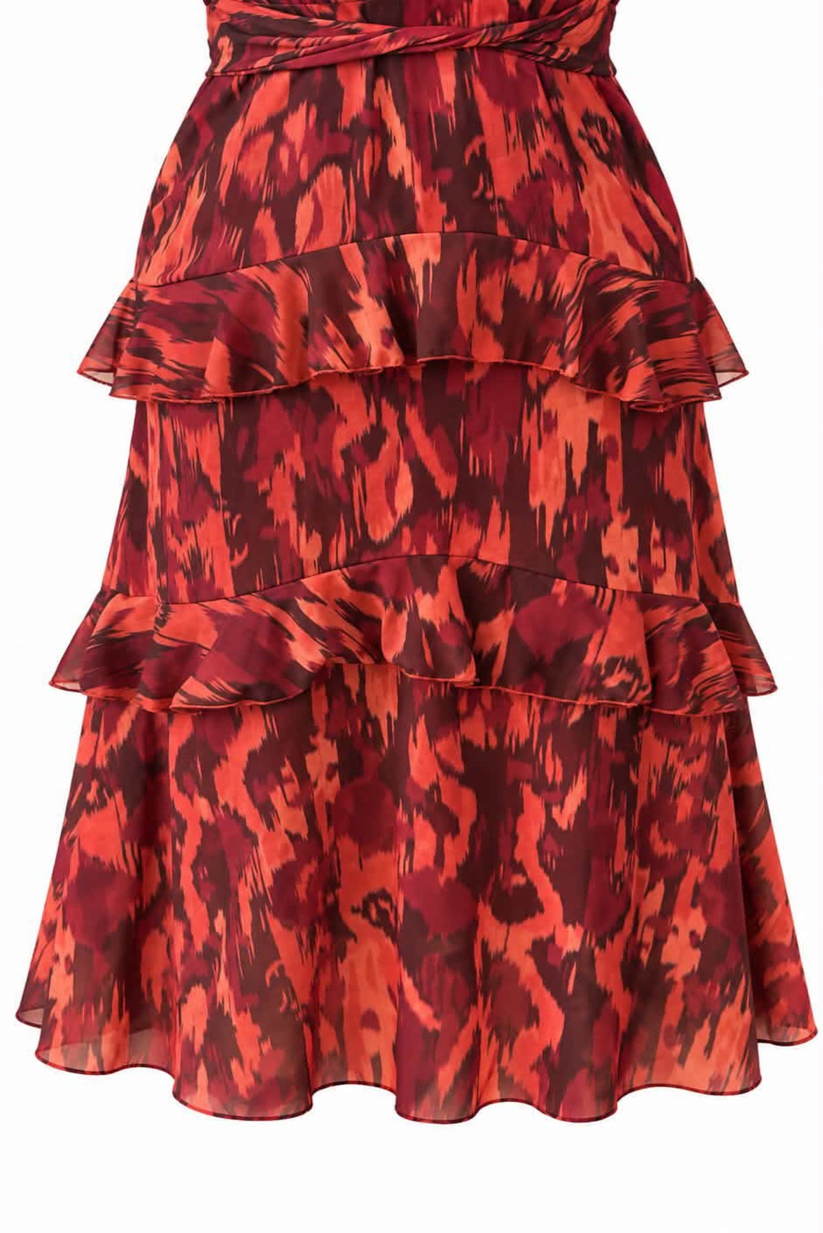 Vestido estampado volantes