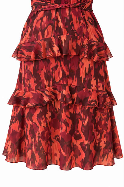 Vestido estampado volantes