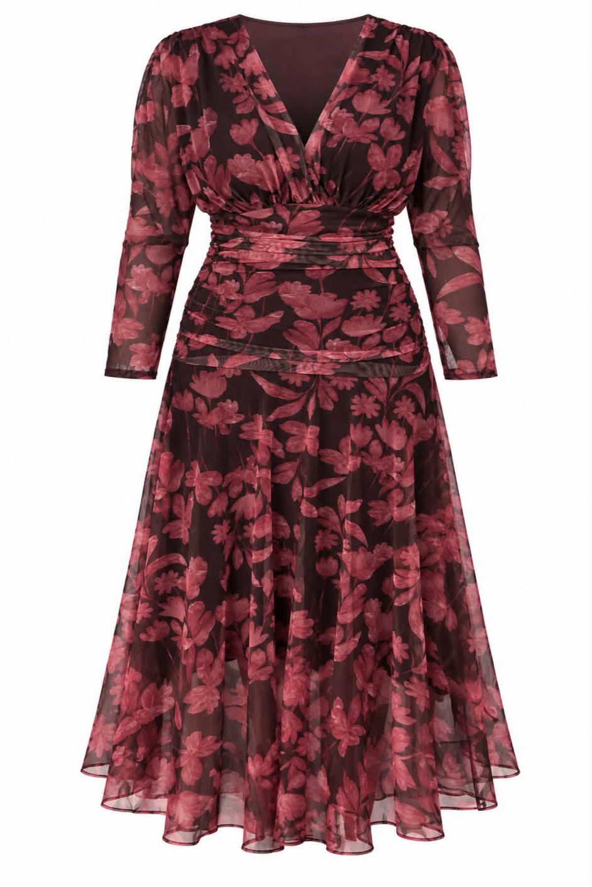 Vestido midi estampado floral