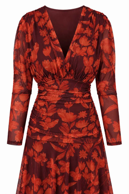 Vestido midi estampado floral