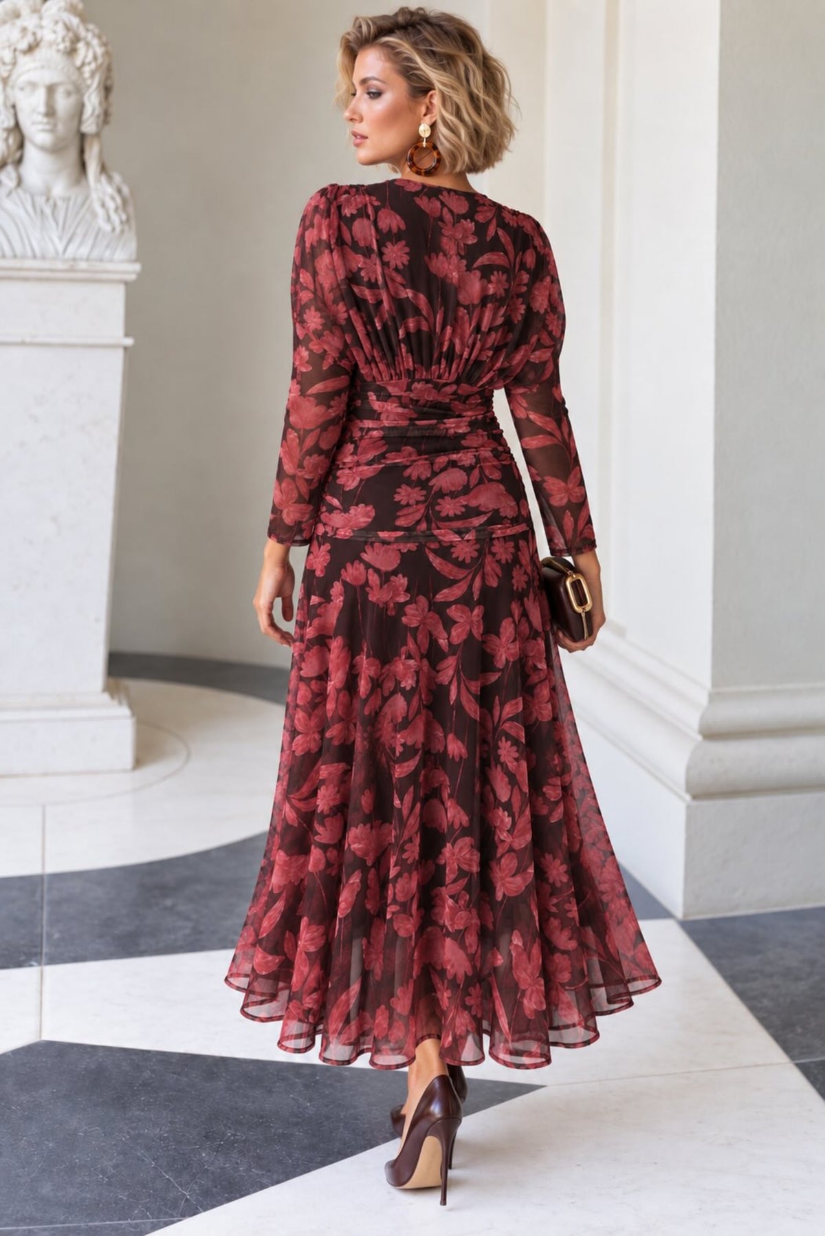 Vestido midi estampado floral