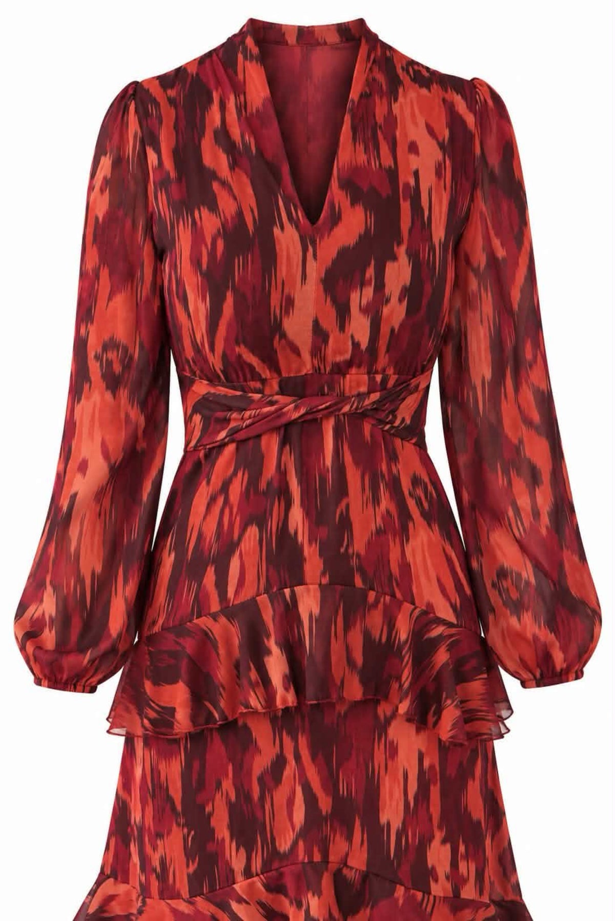 Vestido estampado volantes