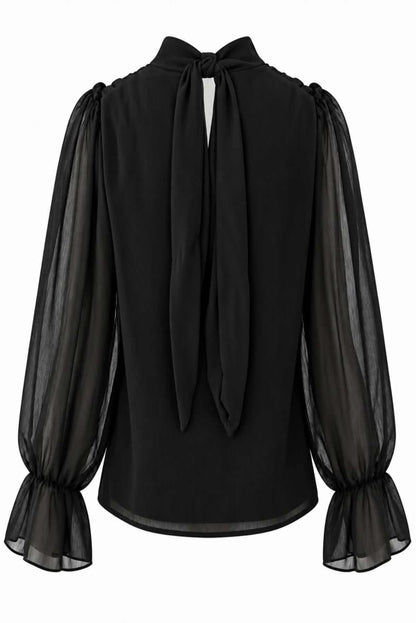 Blusa cruzada semitransparente