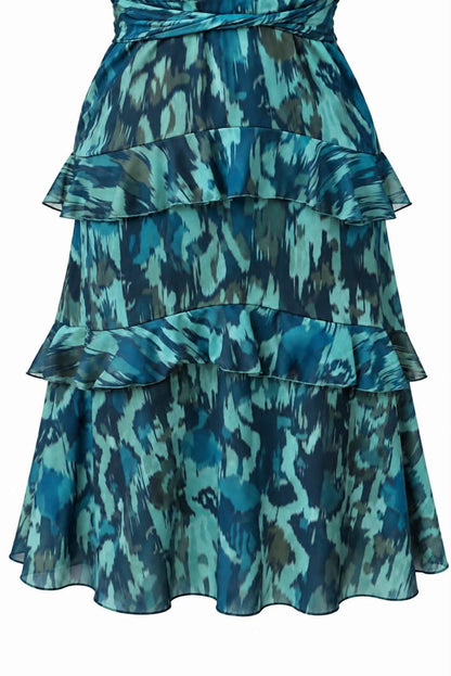 Vestido estampado volantes