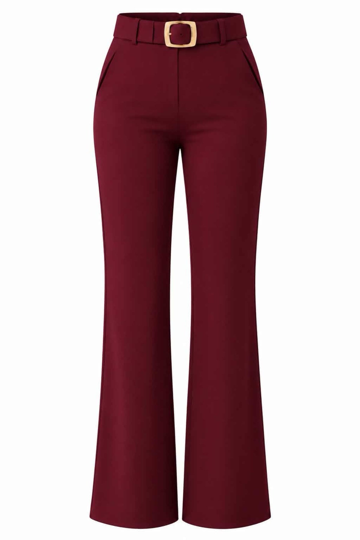 Pantalón flare con cinturón