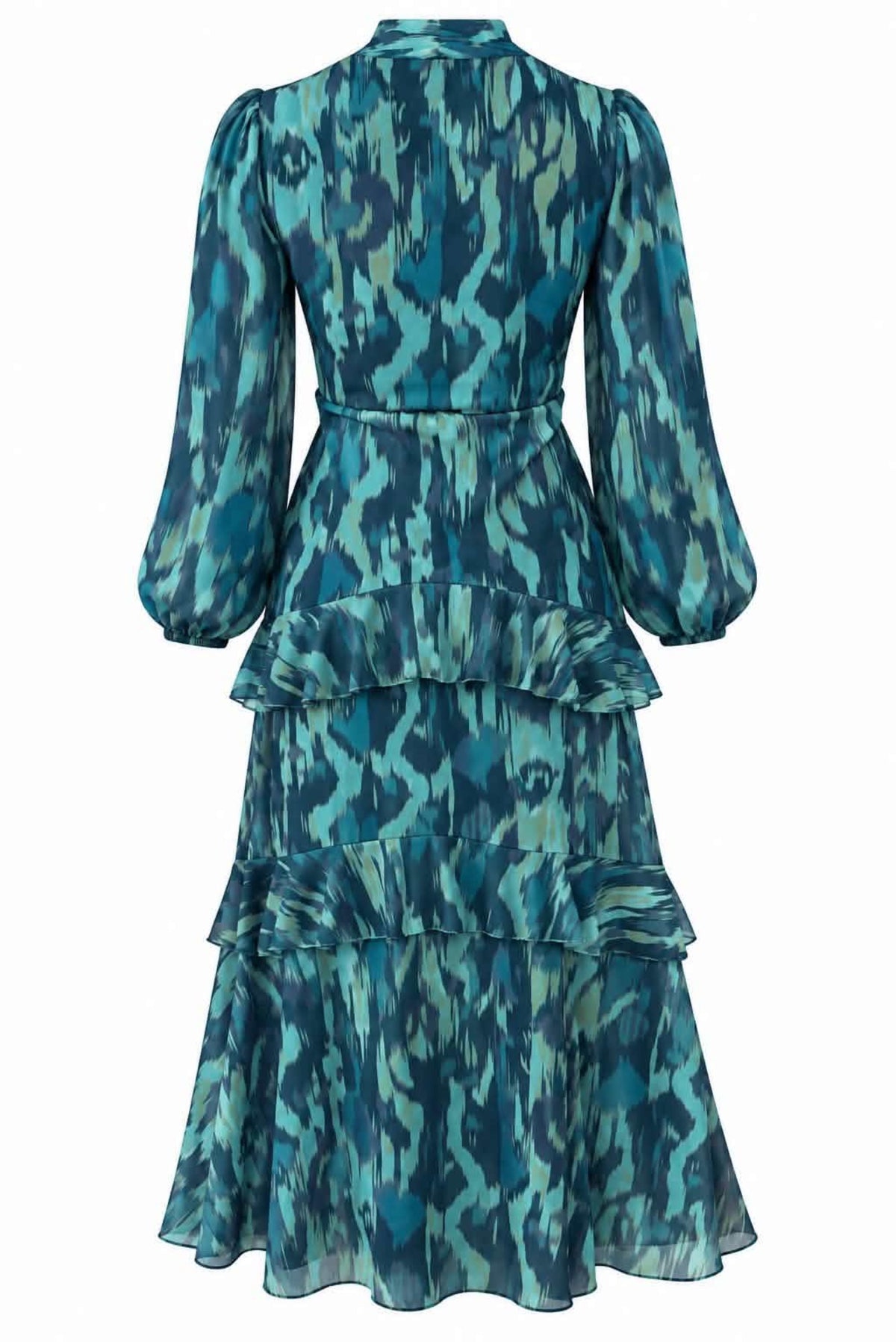 Vestido estampado volantes