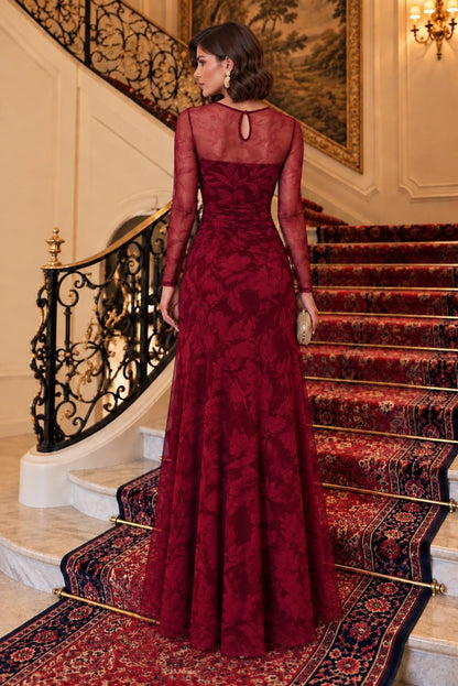 Vestido largo estampado tul