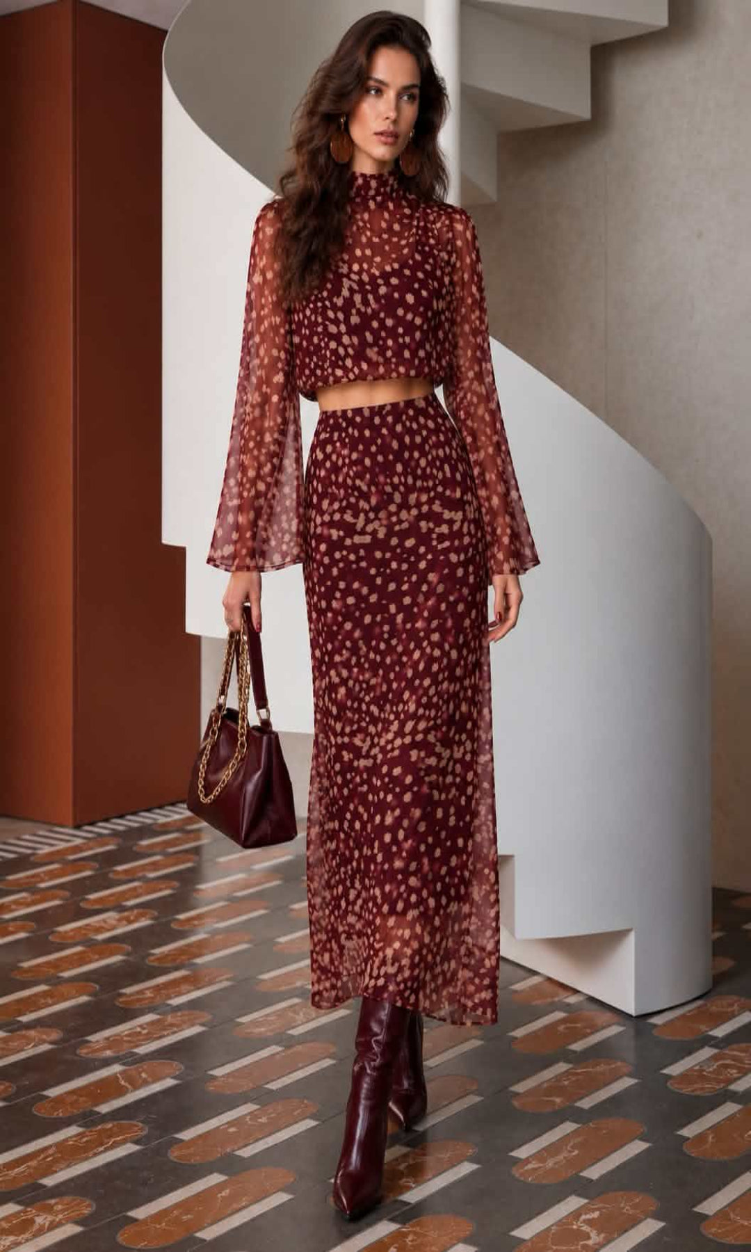 Falda estampada tul