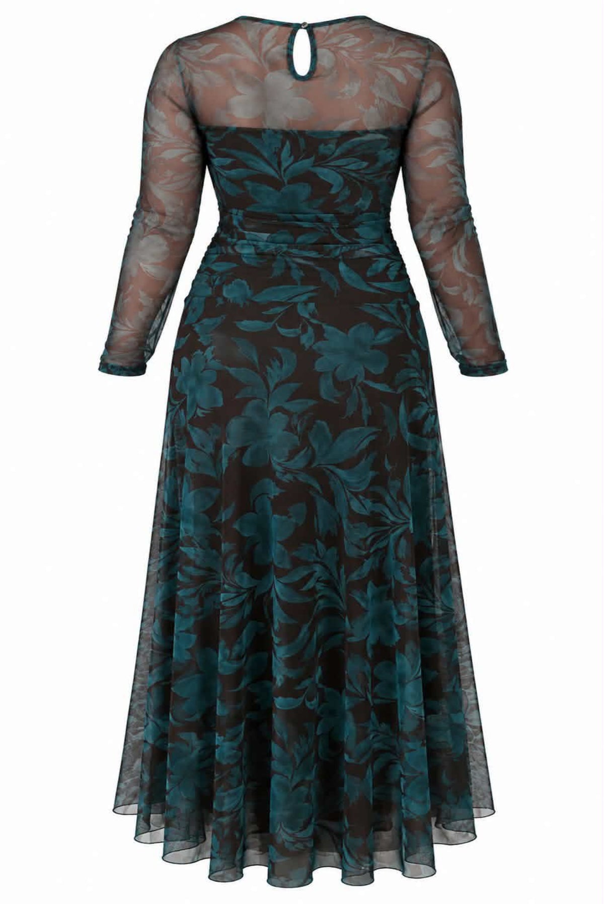 Vestido largo estampadoa tul