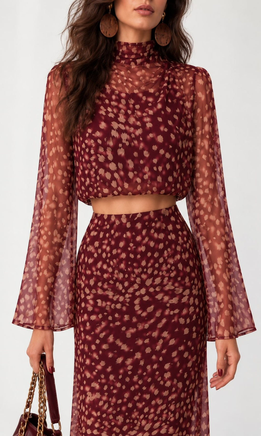 Top estampado semitransparente