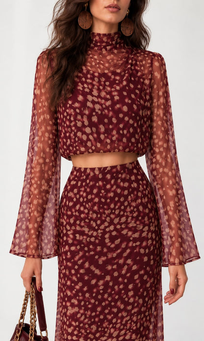 Top estampado semitransparente
