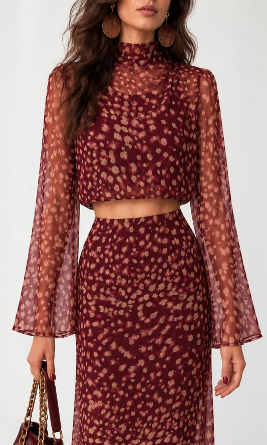 Top estampado semitransparente