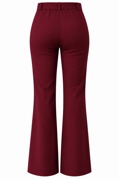 Pantalón flare con cinturón