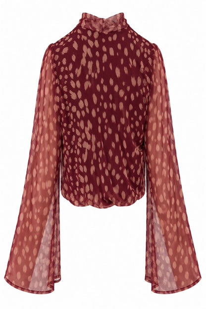 Top estampado semitransparente