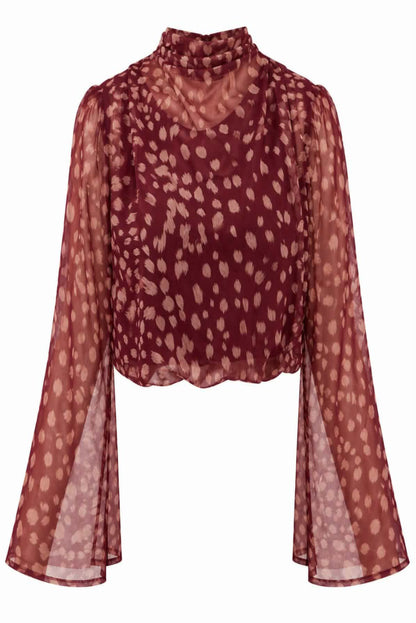 Top estampado semitransparente