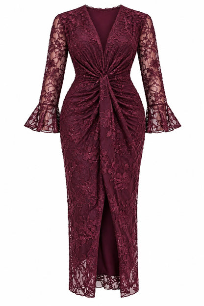 Vestido midi encaje floral