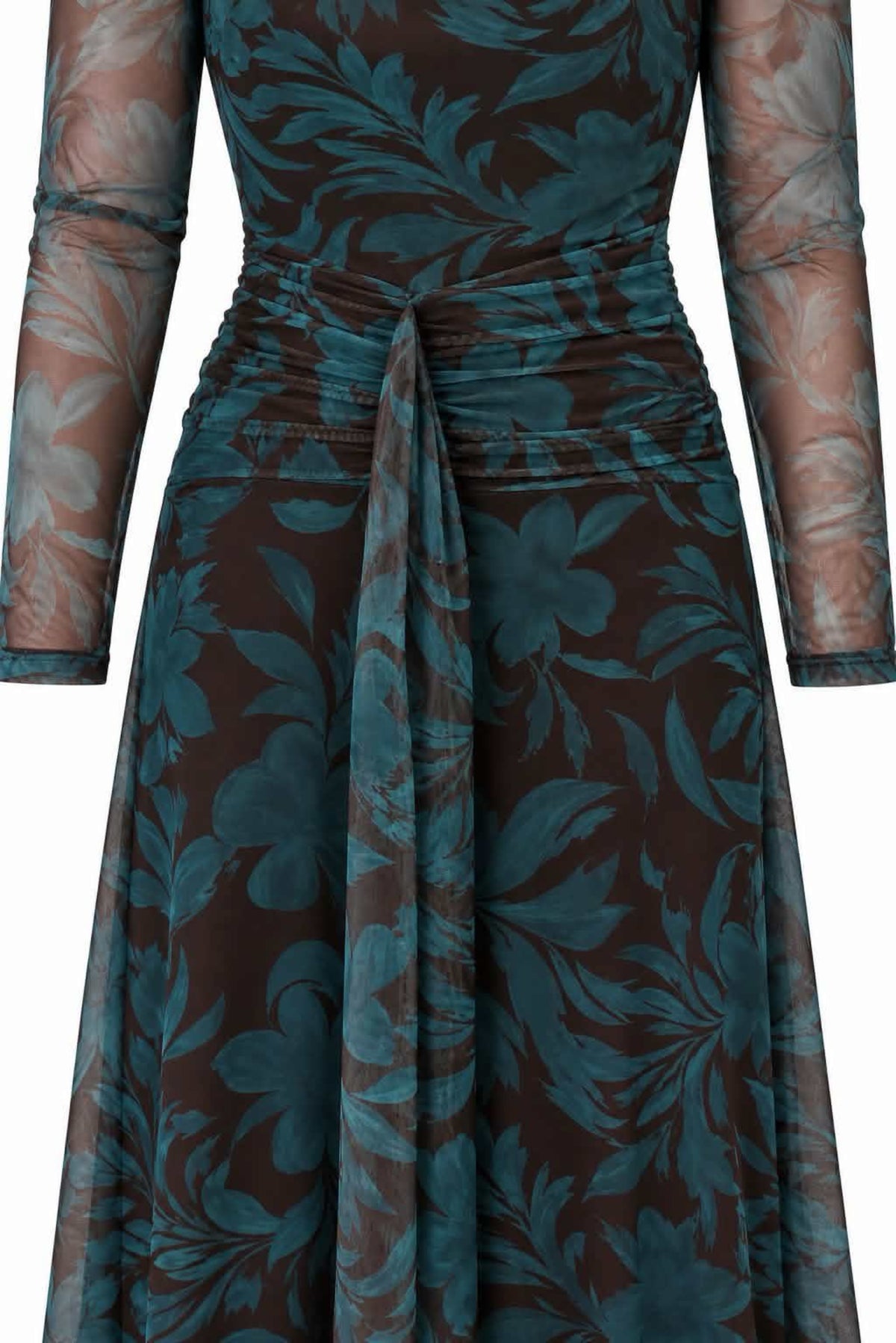 Vestido largo estampadoa tul