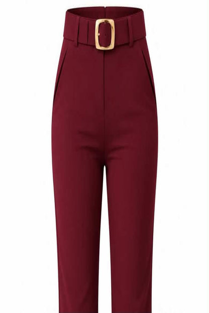Pantalón flare con cinturón