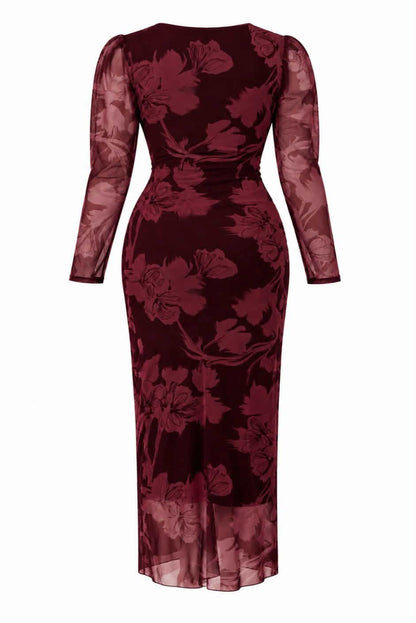 Vestido  midi drapeado estampado