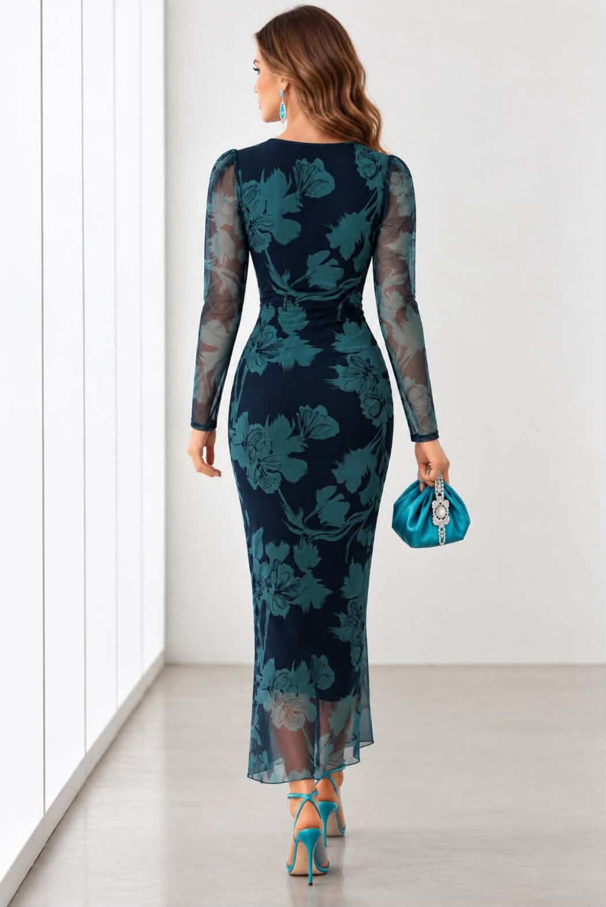 Vestidi midi drapeado estampado
