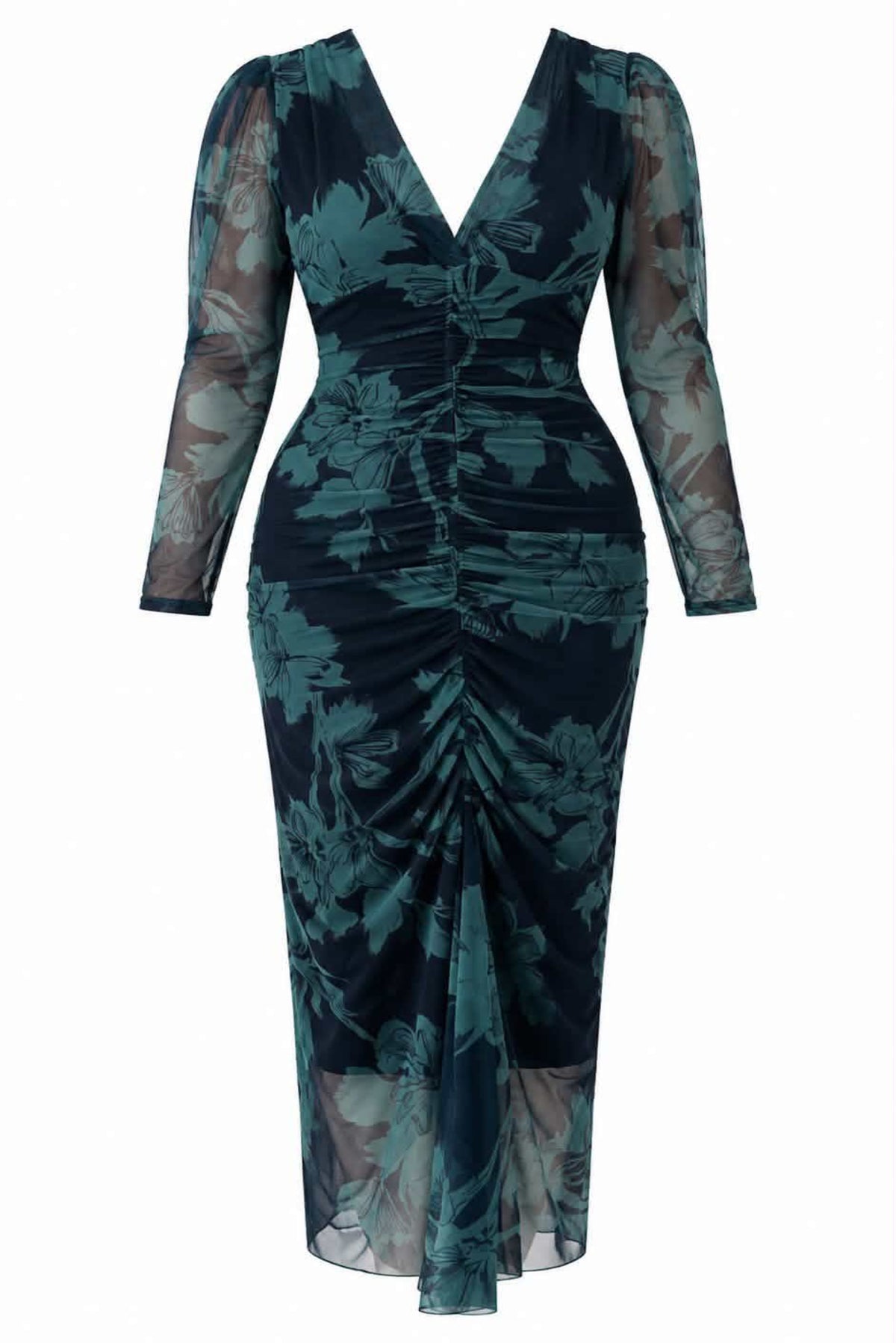 Vestidi midi drapeado estampado