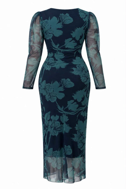 Vestidi midi drapeado estampado