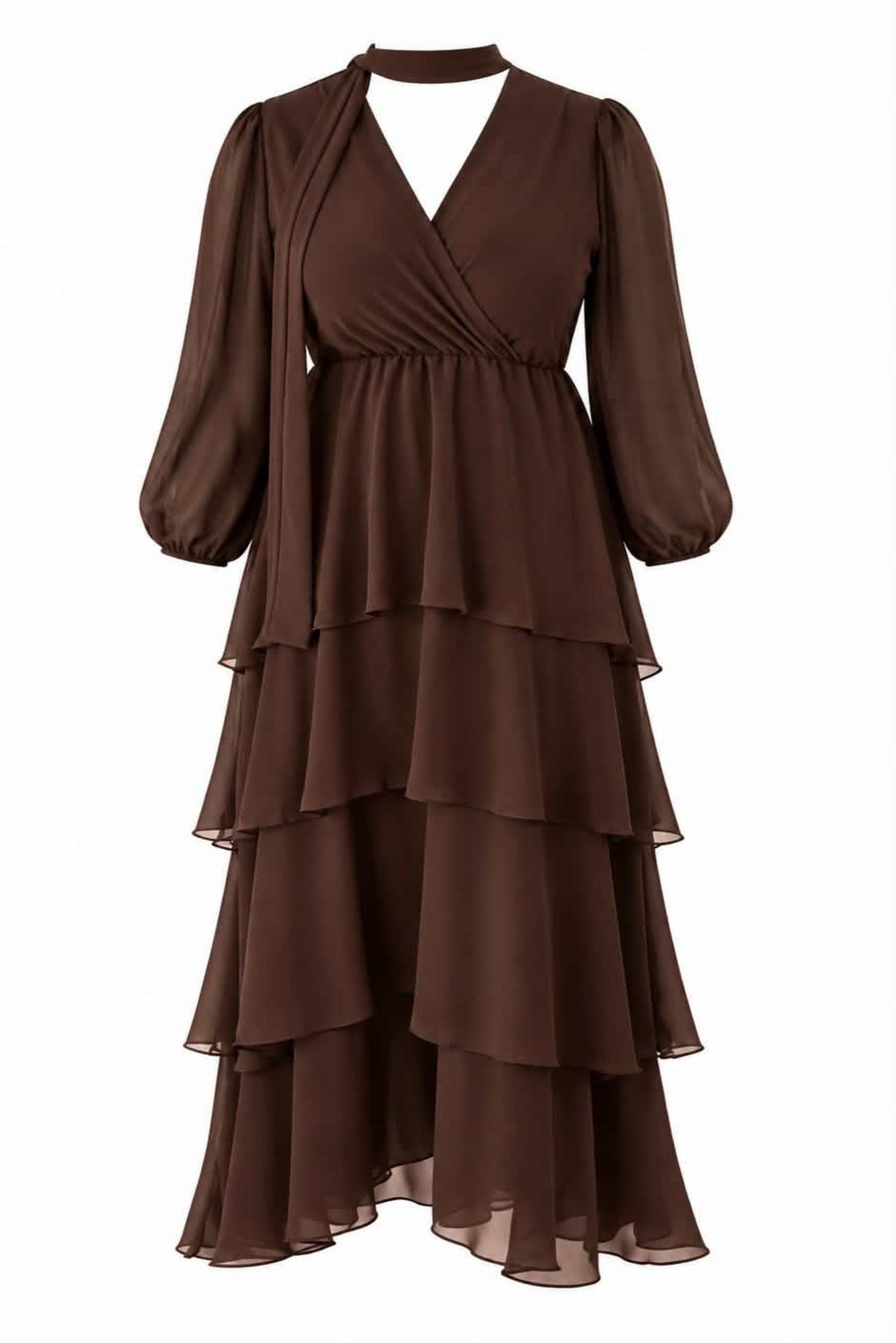 Vestido fluido con volantes