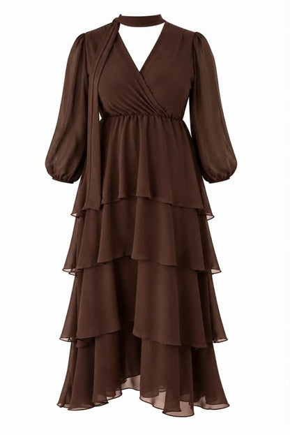 Vestido fluido con volantes