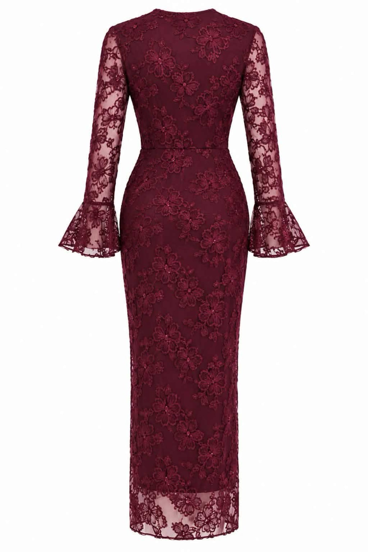 Vestido midi encaje floral