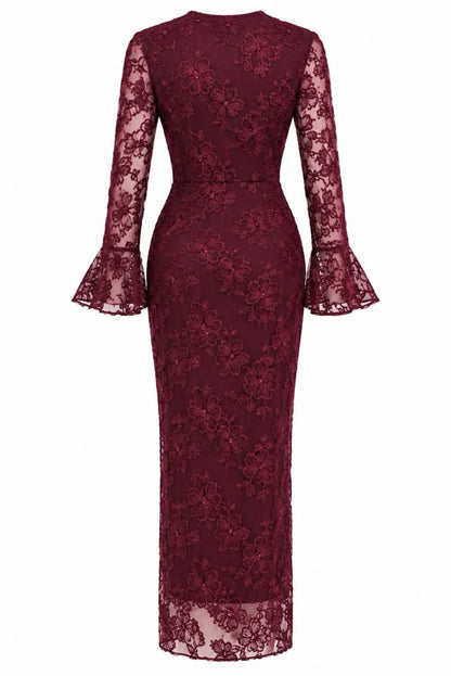 Vestido midi encaje floral